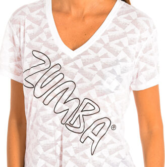 Zumba Dames t-shirt met korte mouwen en V-hals Z1T00587 - maat Wit