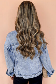 Zure Was Denim Jas - maat L Lichtblauw