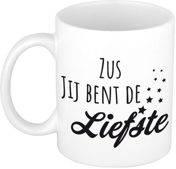 Zus jij bent de liefste cadeau mok / beker wit - verjaardag / bedankt kado - feest mokken Multikleur