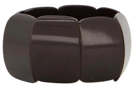 Zusss Brede Kralen Armband Chocoladebruin