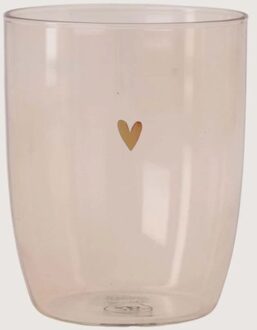 Zusss Drinkglas Hartje Roze