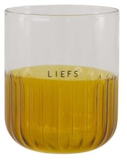 Zusss Drinkglas Transparant Oker Liefs