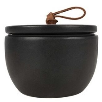 Zusss keramieken kaars met deksel Lotus zwart