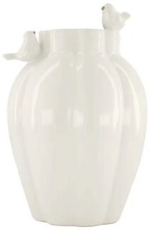 Zusss Keramieken Vaas Vogeltjes Wit