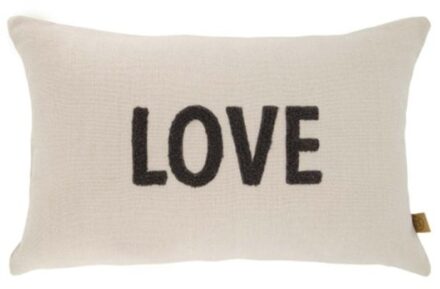 Zusss Kussen Love 50x30cm Antraciet/ecru