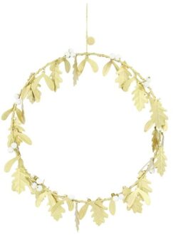 Zusss Metalen Krans Met Blaadjes 30Cm Goud