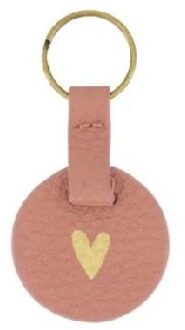 Zusss Ronde Sleutelhanger Hartje Mauve
