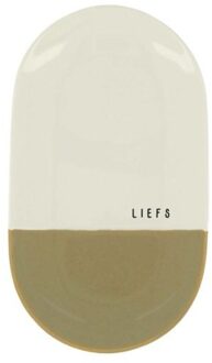 Zusss Serveerschaal Liefs Wit Oker