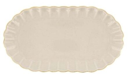 Zusss Serveerschaal Schulprand 20x11.5cm Beige Goud