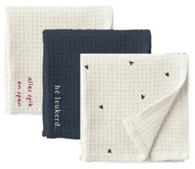 Zusss Set Van 3 Vaatdoekjes Multicolor