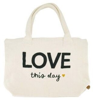 Zusss Shopper Love This Day Ecru