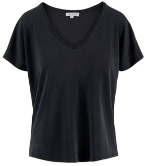 Zusss T-shirt met v-hals off-black Zwart - L