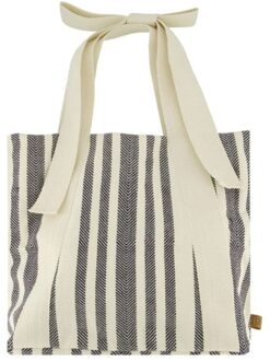 Zusss Tas Met Strik Hengsel Gestreept