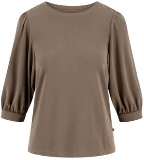 Zusss Top korte mouw 0304-047-1040 Taupe - XS