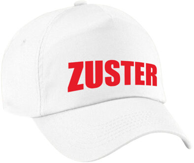 Zuster verkleed pet wit voor dames- zuster baseball cap - carnaval verkleedaccessoire voor kostuum