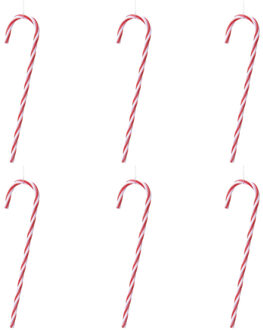 Zuurstokken - rood/wit - 30x? - hangers - 13 cm - kersthangers