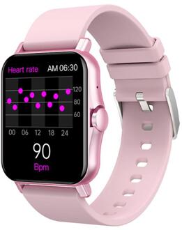 ZW23 Grote Hd Scherm Bluetooth Call Temperatuur Smart Horloge Ultra Lange Standby Nauwkeurige Tracker Hartslag En Bloeddruk 01roze