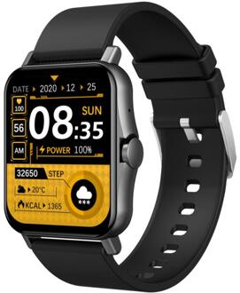 ZW23 Grote Hd Scherm Bluetooth Call Temperatuur Smart Horloge Ultra Lange Standby Nauwkeurige Tracker Hartslag En Bloeddruk 02zwart