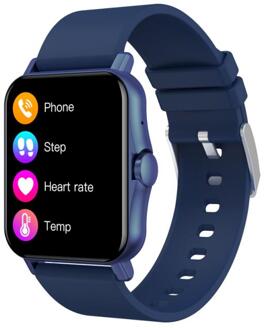 ZW23 Grote Hd Scherm Bluetooth Call Temperatuur Smart Horloge Ultra Lange Standby Nauwkeurige Tracker Hartslag En Bloeddruk 04blauw