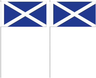Zwaaivlag Schotland - 50x - 12 x 24 cm - 40 cm stokje - vlaggetje - handvlag -Schotse versiering Multi