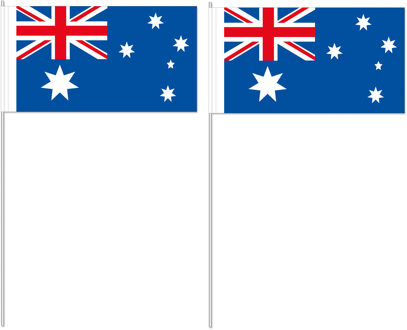 Zwaaivlaggetje Australi? - Pakket van 20x stuks - 24 cm - papier - handvlaggetje - landen versiering