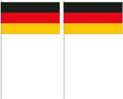 Zwaaivlaggetje Duitsland - 10x - 24 cm - papier - handvlaggetje - landen versiering Multi