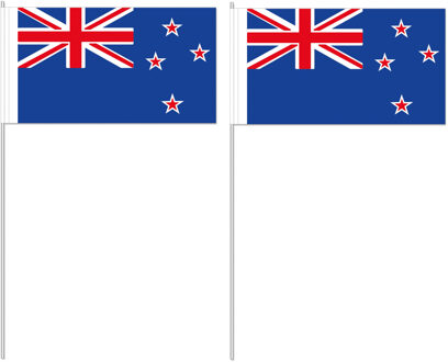 Zwaaivlaggetje vlag Nieuw Zeeland - 10x - 12 x 24 cm - handvlaggetje - landenvlag