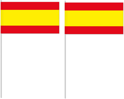 Zwaaivlaggetje vlag Spanje - 50x - 12 x 24 cm - handvlaggetje - landenvlag Multi
