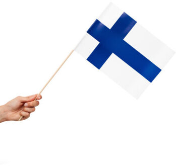 Zwaaivlaggetjes Finland 20x30cm (10st) Multikleur - Print