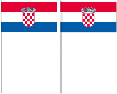 Zwaaivlaggetjes Kroati? - papier - 12x24 cm - vlag op stokje