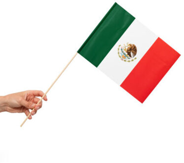 Zwaaivlaggetjes Mexico 20x30cm (10st) Multikleur - Print