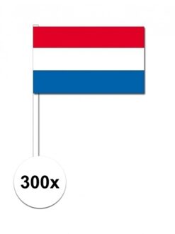 Zwaaivlaggetjes Nederland - 300x - 12 x 24 cm - handvlaggetjes - versiering - feestartikelen Multi
