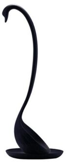 Zwaan Soep Lepel Lange Handvat Pap Monster Lepels Met Lade Keuken Koken Gereedschap Tafelgerei Keuken Accessoires zwart