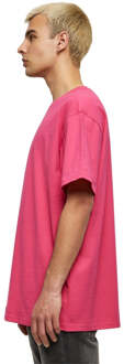 Zwaar oversized T-shirt - Hibiskus roze - 2XL