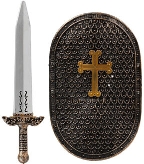 Zwaard met schild voor een ridder - verkleed speelgoed - 50 cm