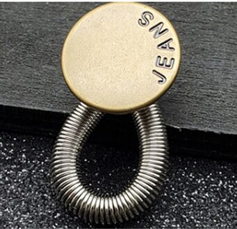 Zwanger Broek Verlenger Veer met koperen knoop jeans tekst