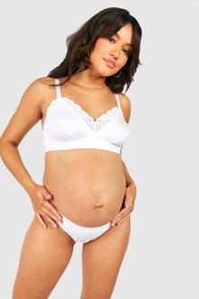 Zwangerschap Voedings Bh Met Kanten Insert, White - S