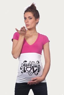 Zwangerschaps Buikband Made With Love Wit - S