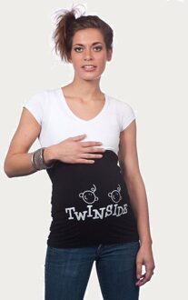 Zwangerschaps Buikband Twins Inside Zwart - S|M|