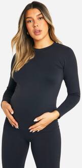 Zwangerschaps Soft Touch Longsleeve Basic Top, Black
