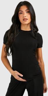 Zwangerschaps Soft Touch T-Shirt Met Ronde Hals, Black - 38
