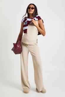 Zwangerschaps Tank Met Textuur & Broek Lounge Set, Stone - 42