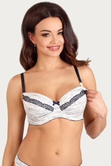 Zwangerschapsbh / Voedingsbh White Stripes - 85B|65D|70D|70E|75E|80E|85E|70F|80F|