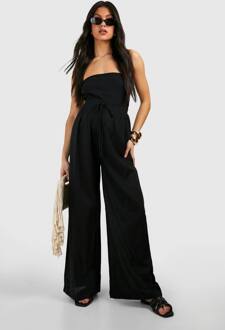 Zwangerschapsbroek In Linnen-Look Met Rechte Pijp, Black - 36