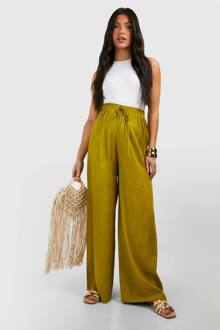 Zwangerschapsbroek In Linnen-Look Met Rechte Pijp, Light Khaki - 40