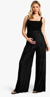 Zwangerschapsbroek Met Wijde Plissé, Elastische Tailleband En Trekkoord, En Wijde Pijpen, True Black - 36