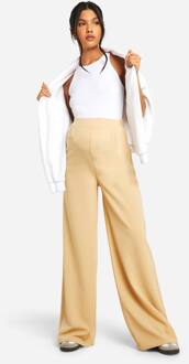 Zwangerschapsbroek Op Maat In Crepe Met Wijde Pijpen, Stone - 44