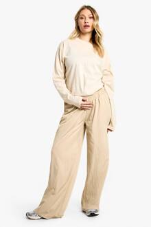 Zwangerschapsbroek Van Nylon Met Elastische, Wijde Pijpen, Stone - 42