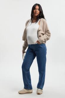 Zwangerschapsjeans Over De Buik Met Rechte Pijpen, Mid Blue - 38