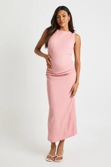 Zwangerschapsjurk Met Textuur En Geruched Midaxi-Jurk, Rose - 44